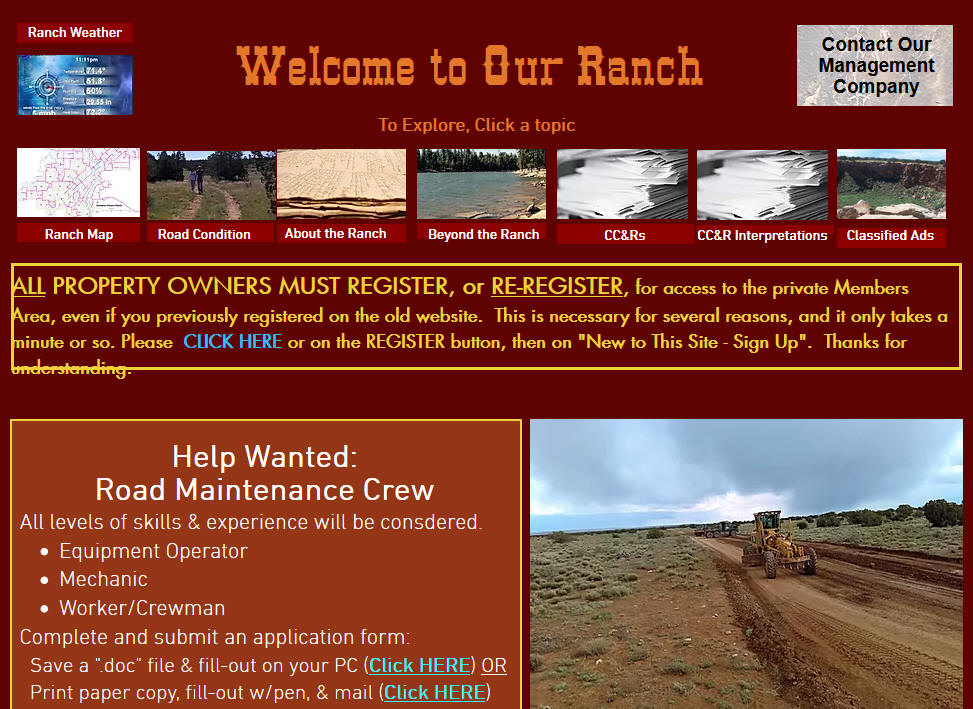 discussion forum link bad now the ChevelonCanyonRanch.com website shows they are looking for road work crews